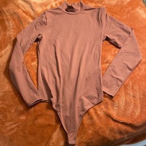 Nude color A&F turtleneck bodysuit